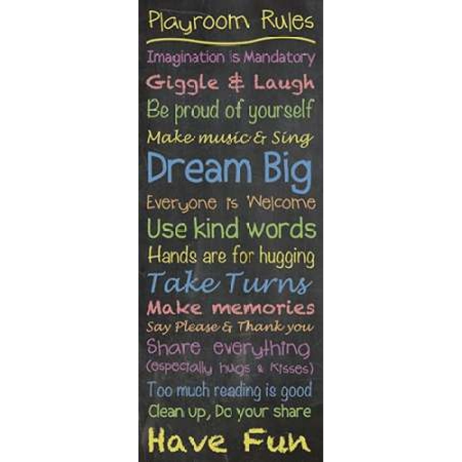 Playroom Rules Chalk Poster Print by Lauren Gibbons Image 1