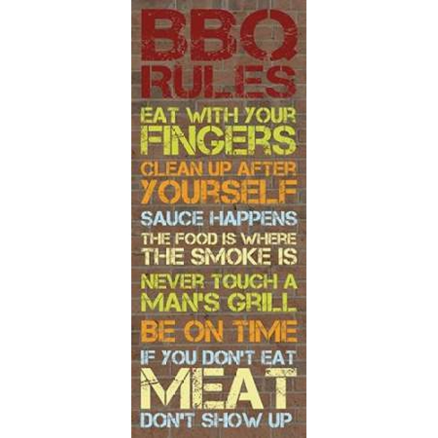 BBQ Rules Brick Poster Print by Lauren Gibbons Image 1
