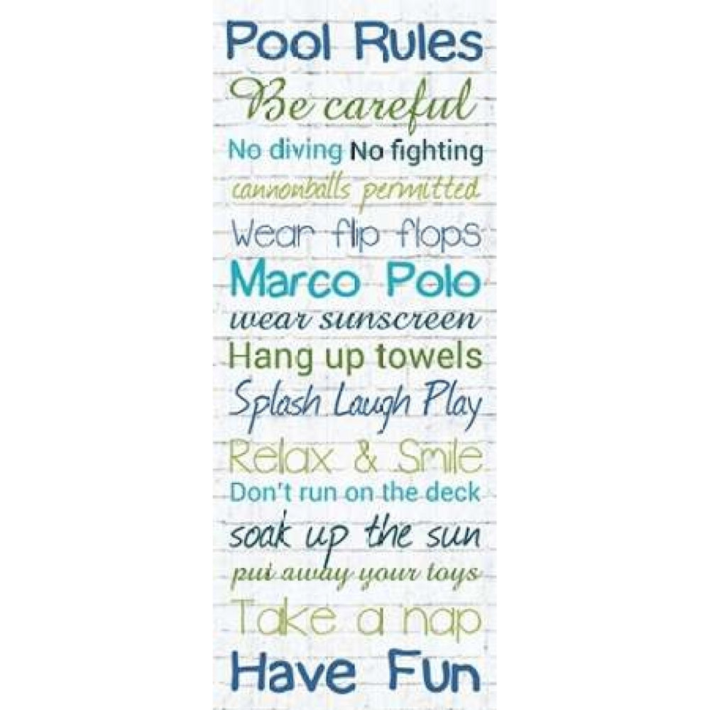 Pool Rules White Wash 3 Poster Print by Lauren Gibbons Image 2