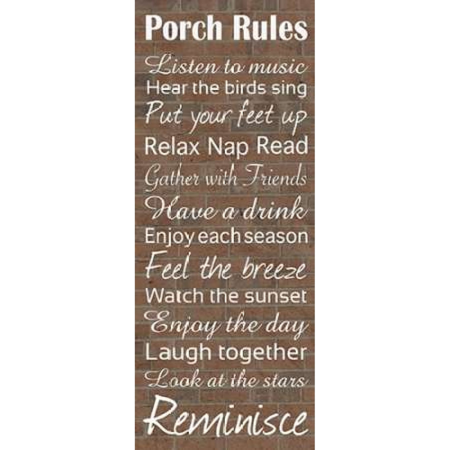 Porch Rules Brick Poster Print by Lauren Gibbons Image 1