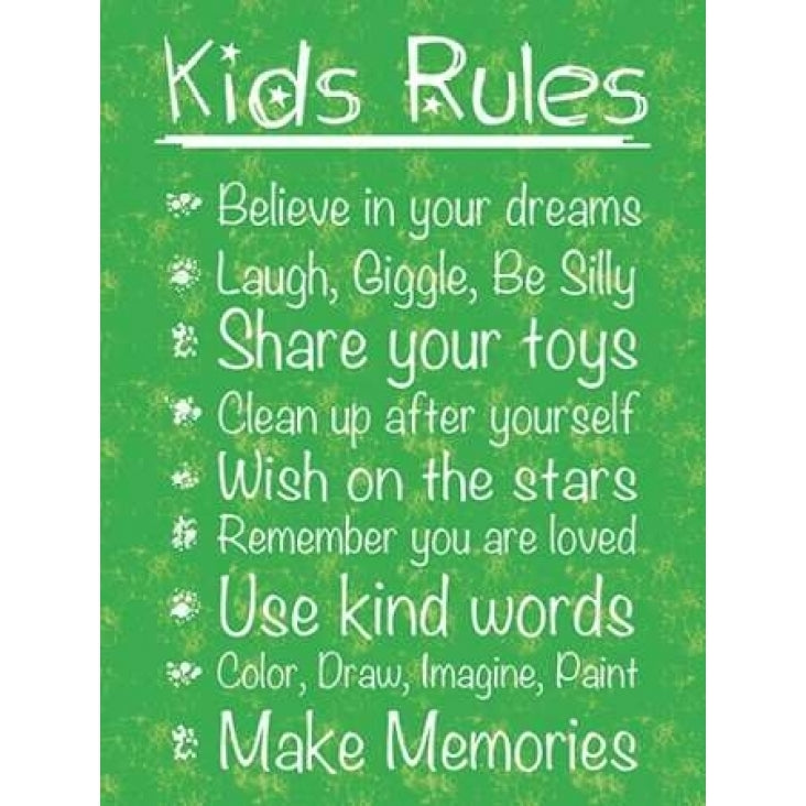 Kids Rules Poster Print by Lauren Gibbons Image 1