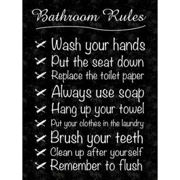 Bathroom Rules Poster Print by Lauren Gibbons Image 1