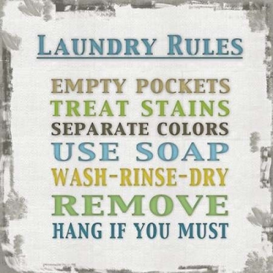 Laundry Rules Poster Print by Lauren Gibbons   GLSQ013A3 Image 1