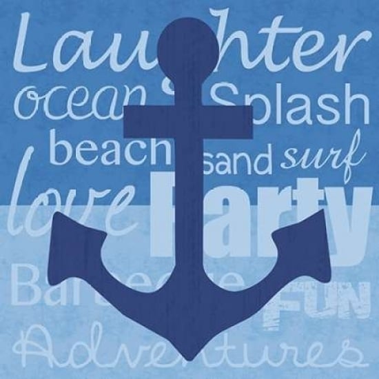 Beach Anchor Poster Print by Lauren Gibbons Image 2