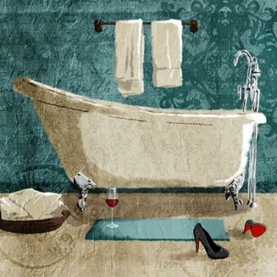 Teal Drink And Heals Bath Poster Print by Jace Grey Image 1