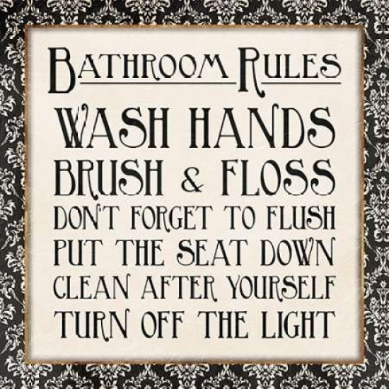 Black Gold Bath Rules Poster Print by Jace Grey Image 1