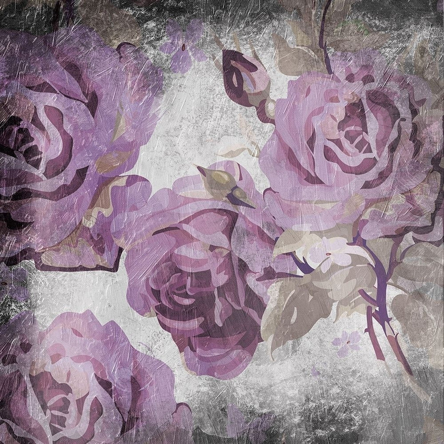 Purple Grey Flowers Poster Print by Jace Grey Image 1