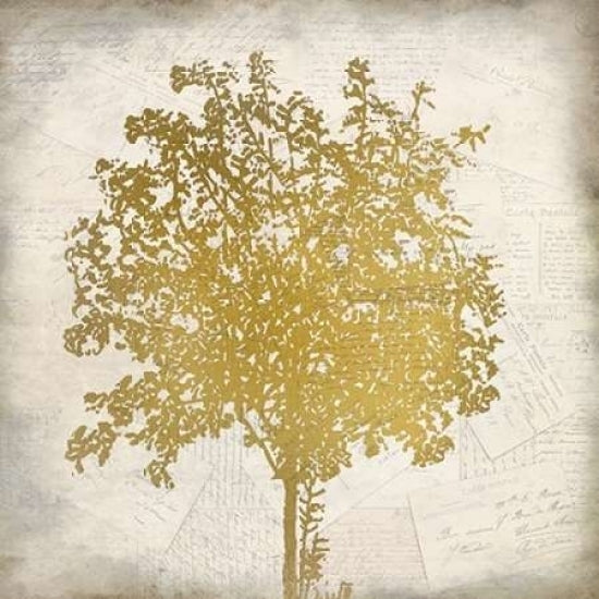 Tree Silhouette Gold 4 Poster Print by Kimberly Allen Image 1