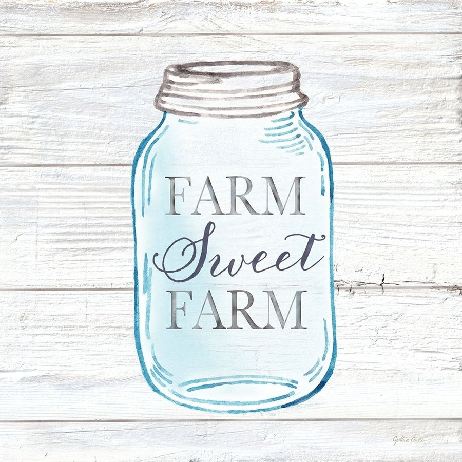 Farmhouse Stamp Mason Jar Poster Print by Cynthia Coulter Image 1