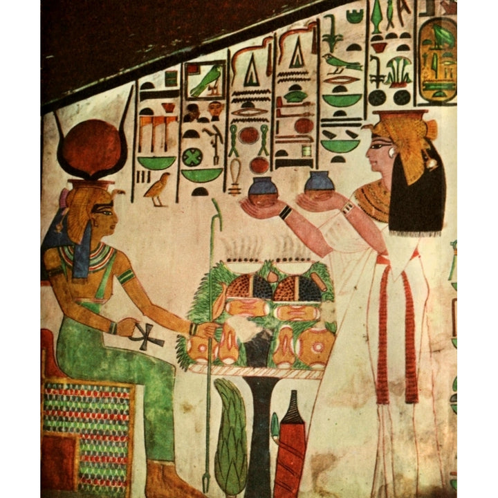 Ancient Egyptian Wall Paintings 1956 Tomb of Queen Nefertari Poster Print Image 2