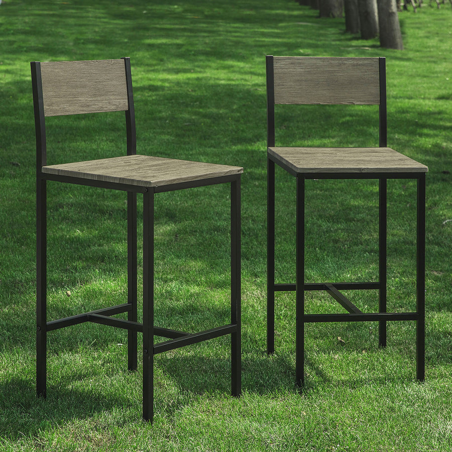 Haotian FST53X2, Bar Stool Set with Backrest Counter Chairs with Footrest (Set of 2) Image 1