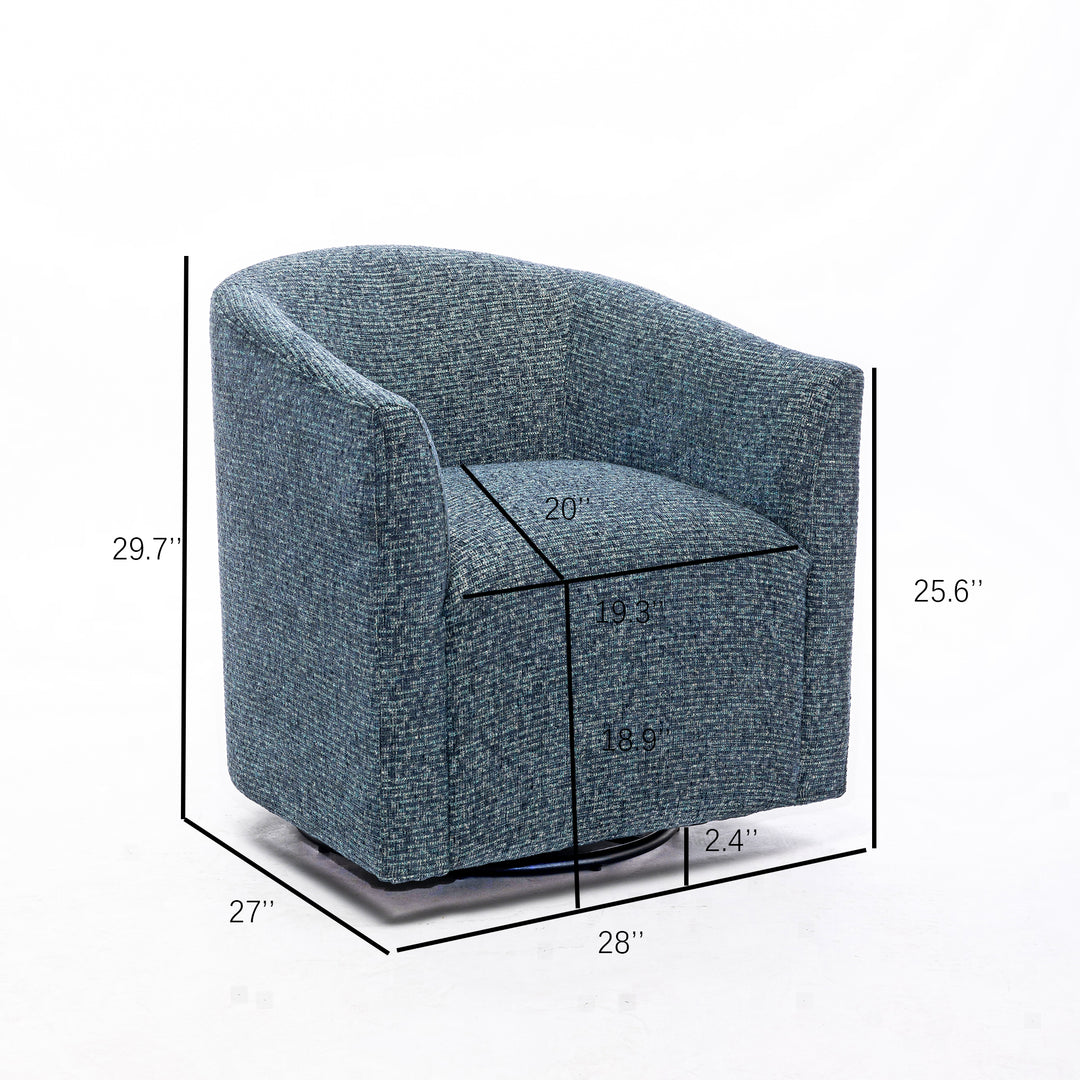 SEYNAR Mid-Century Modern Linen Upholstered 360 Degree Swiel Accent Barrel Chair for Living Room Image 12