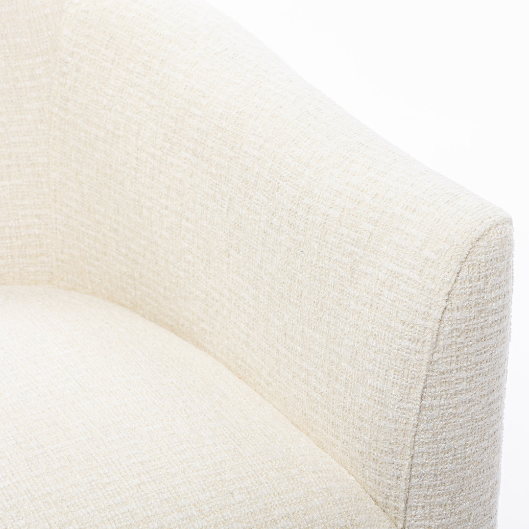 SEYNAR Mid-Century Modern Linen Upholstered 360 Degree Swiel Accent Barrel Chair Set of 2 for Living Room Image 10