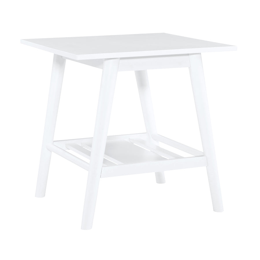 Charlotte White Wooden End Table Image 1