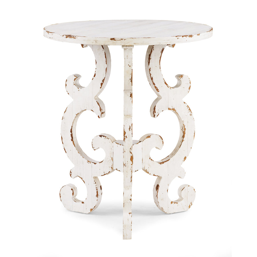 Renck White Wooden End Table Image 1