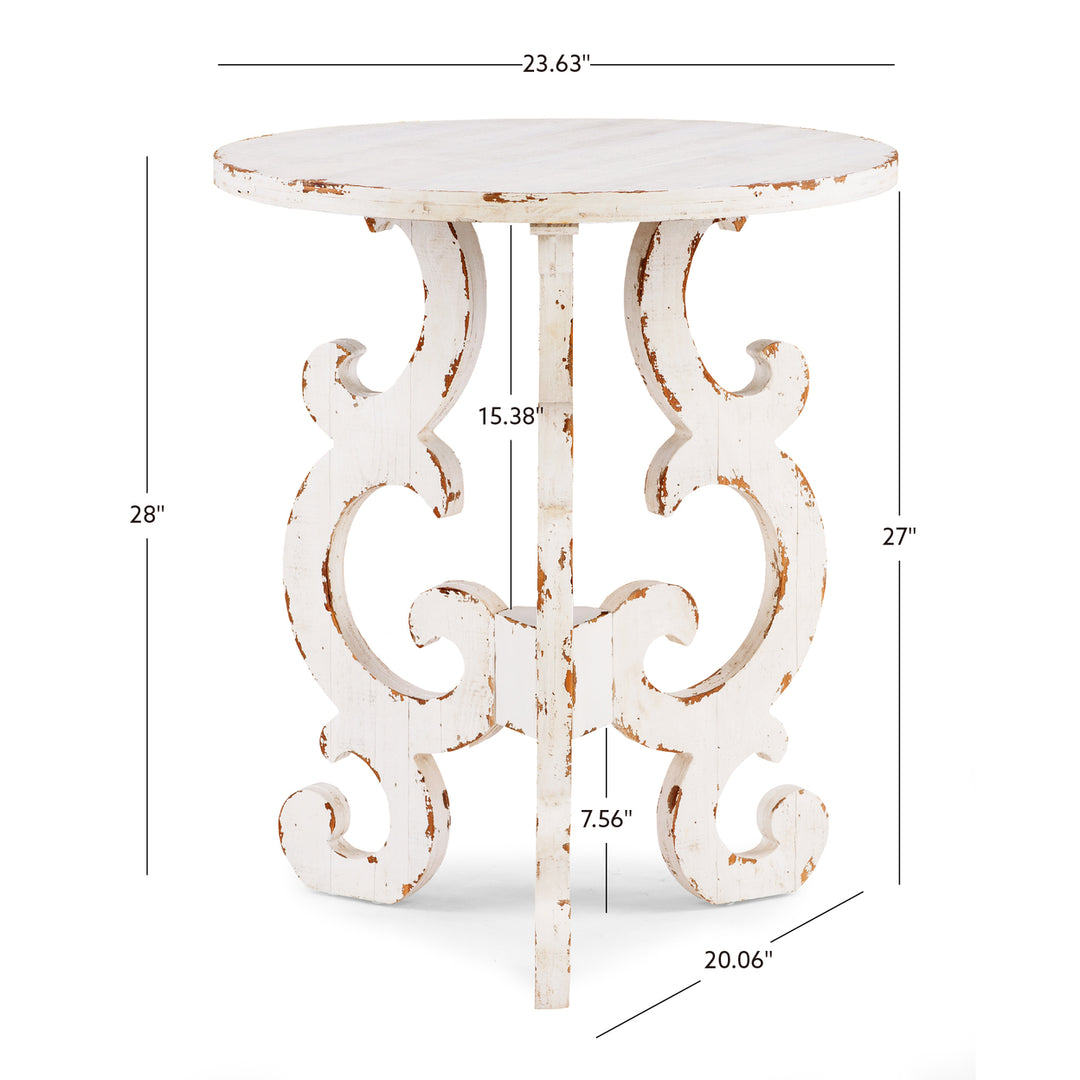 Renck White Wooden End Table Image 3