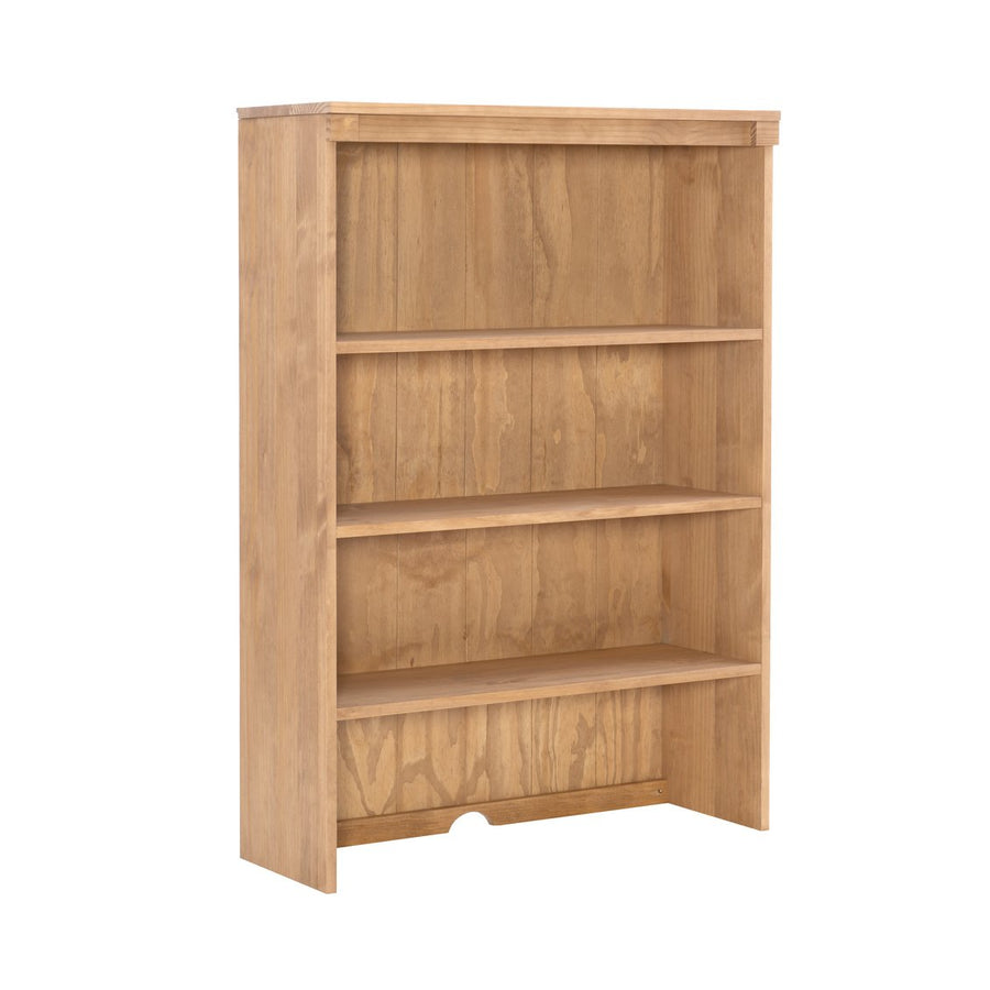Victor Rustic Honey Pine Wood 3 Shelf Bookcase with Hutch Image 1