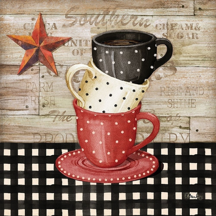 Farmhouse Coffe Cups I Poster Print by Paul Brent-VARPDXBNT1347 Image 1
