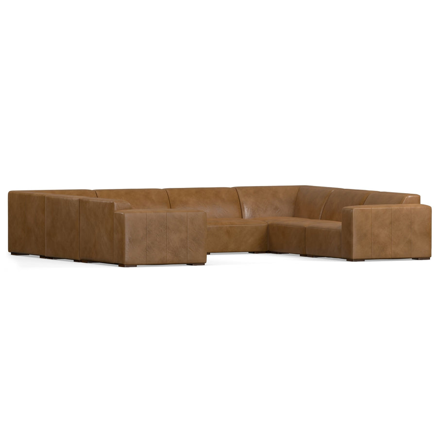 Rex U-Shaped Sectional in Genuine Leather Image 1