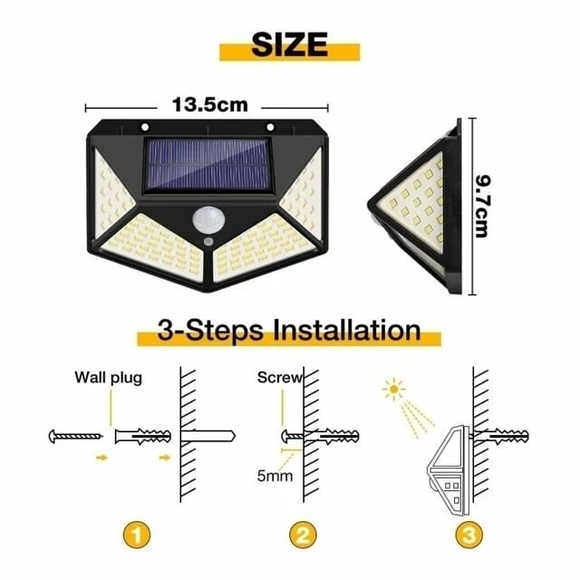 2-Pack Solar LED Motion-Activated Mountable Outdoor Wall Light Image 2