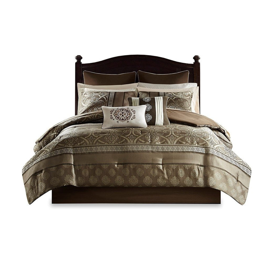 Gracie Mills Alfredo 16-Piece Jacquard Complete Bedding Set with 2 Sheet Sets - GRACE-12266 Image 1