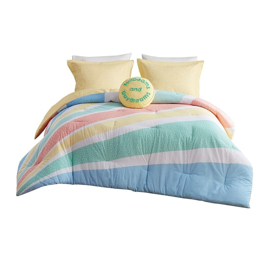 Gracie Mills Arianell Vibrant Rainbow Sunburst Reversible Cotton Comforter Set - GRACE-14035 Image 1