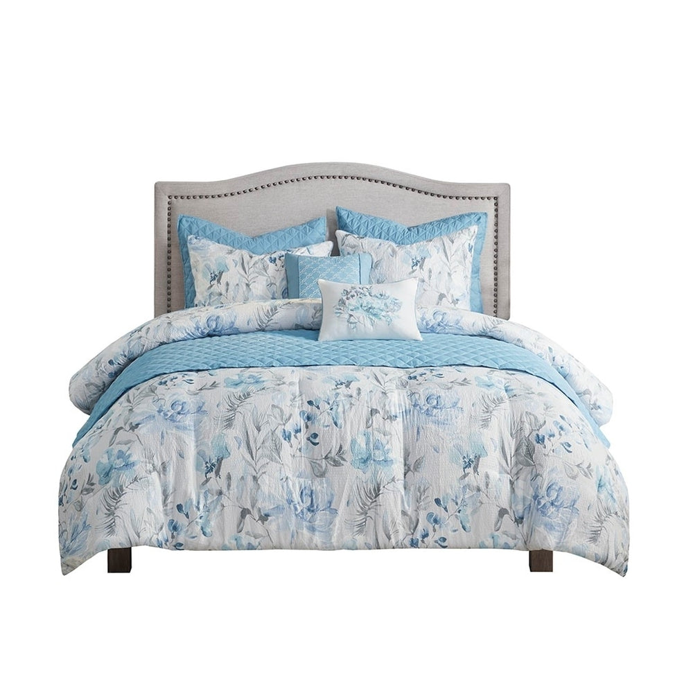Gracie Mills Ronald Botanical Bliss 8-Piece Printed Seersucker Comforter and Quilt Set Collection - GRACE-14398 Image 2