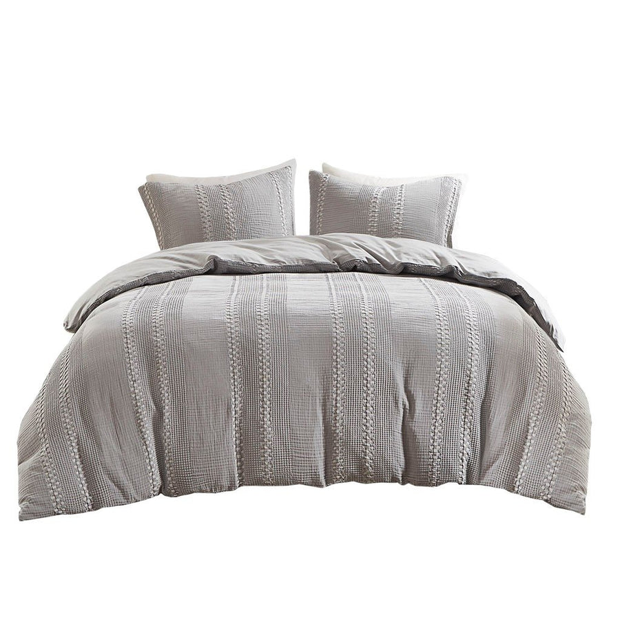 Gracie Mills Caiaphas 3-Piece Solid Lightweight Cotton Waffle Weave Comforter Set - GRACE-14756 Image 1
