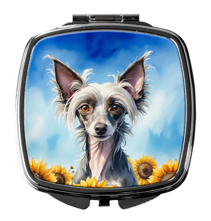 Yorkshire Terrier in Sunflowers Compact Mirror Image 5