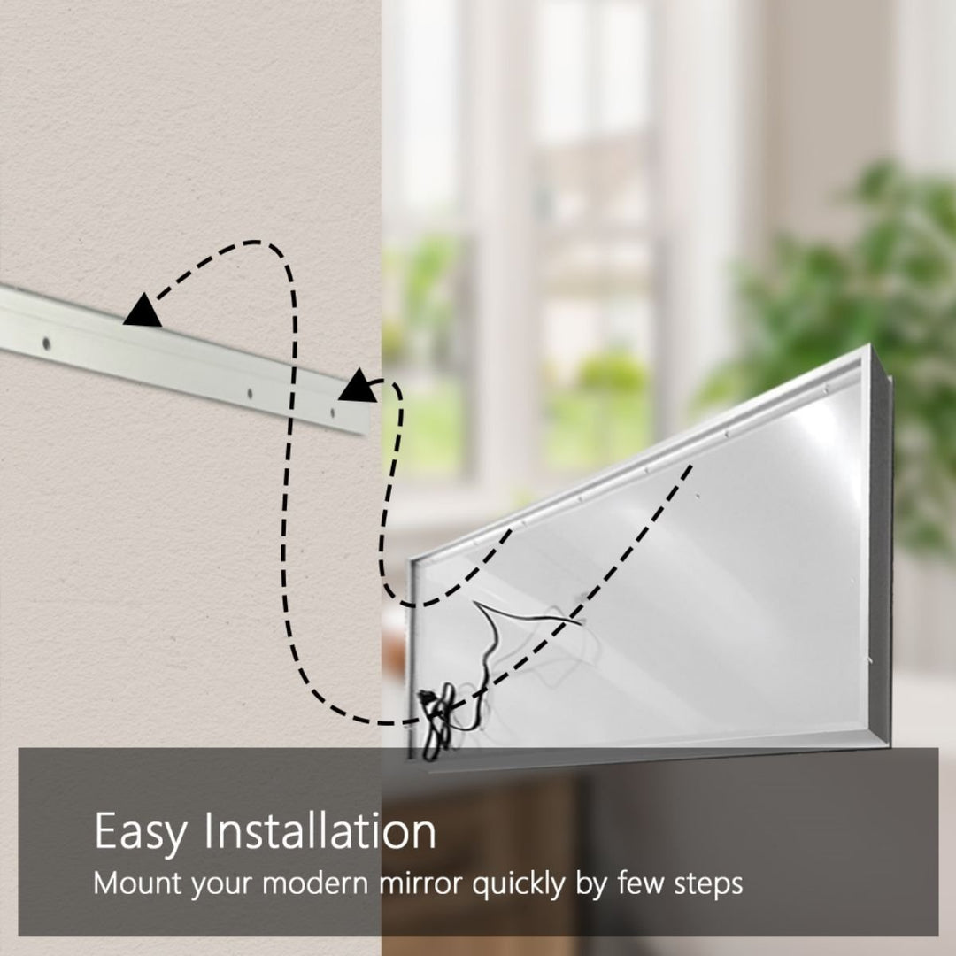 Catalyst 60" x 28" LED Bathroom Mirror,Led Mirror for Bathroom,Anti-Fog,Dimmable,Touch Button,Water Image 4
