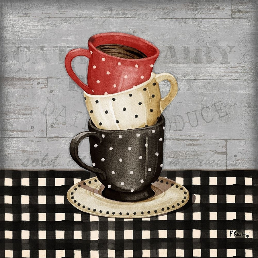 Farmhouse Coffee Cups II - Gray Poster Print - Paul Brent-VARPDX17544A Image 1