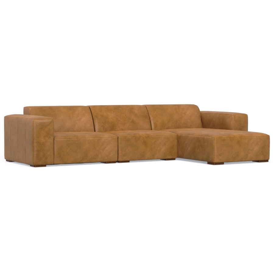 Rex 2 Seater Sofa and Right Chaise in Genuine Leather Image 1