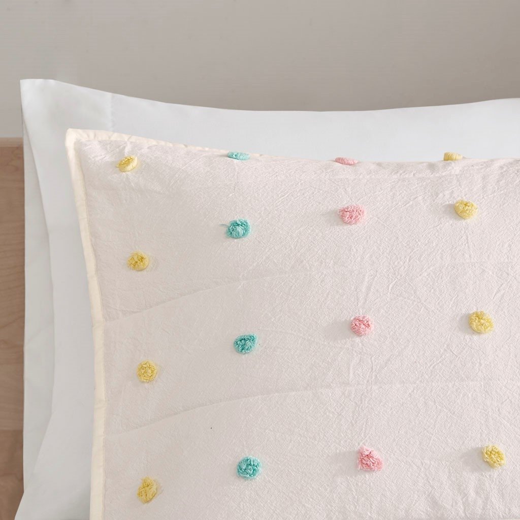 Gracie Mills Caius Pom Pom Cotton Jacquard Quilt Set with Throw Pillows - GRACE-11259 Image 3