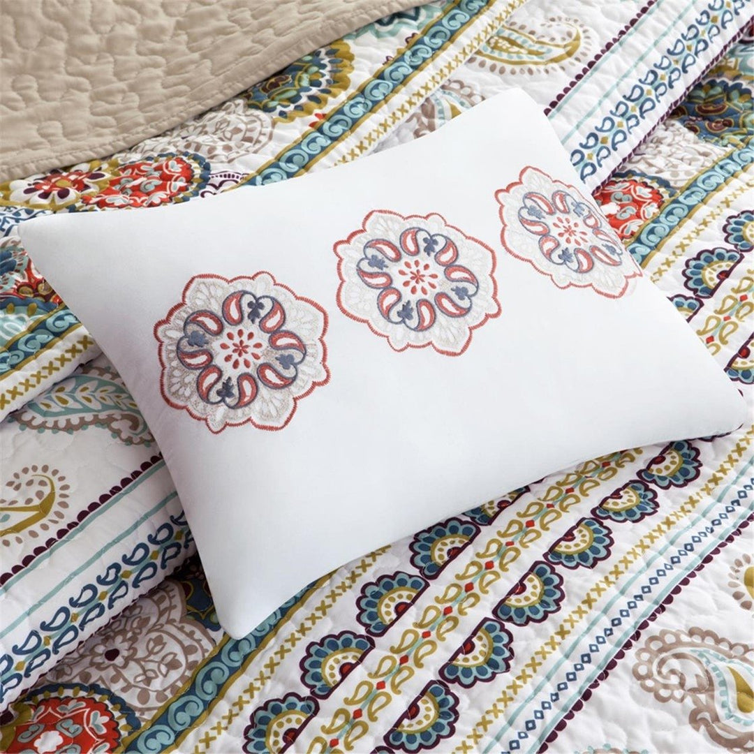 Gracie Mills Eranthe Colorful Paisley Reversible Quilt Set with Decorative Pillows - GRACE-12013 Image 3