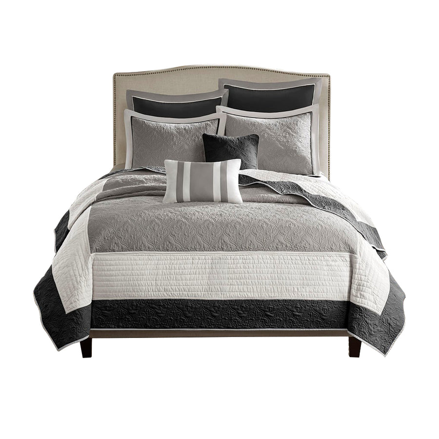 Gracie Mills Colby 7-Piece Quilt Set with Euro Shams and Cozy Throw Pillows - GRACE-3301 Image 1