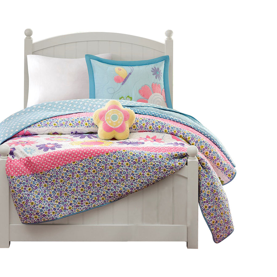 Gracie Mills Alara Springtime Reversible Quilt Set with Throw Pillow - GRACE-5961 Image 1