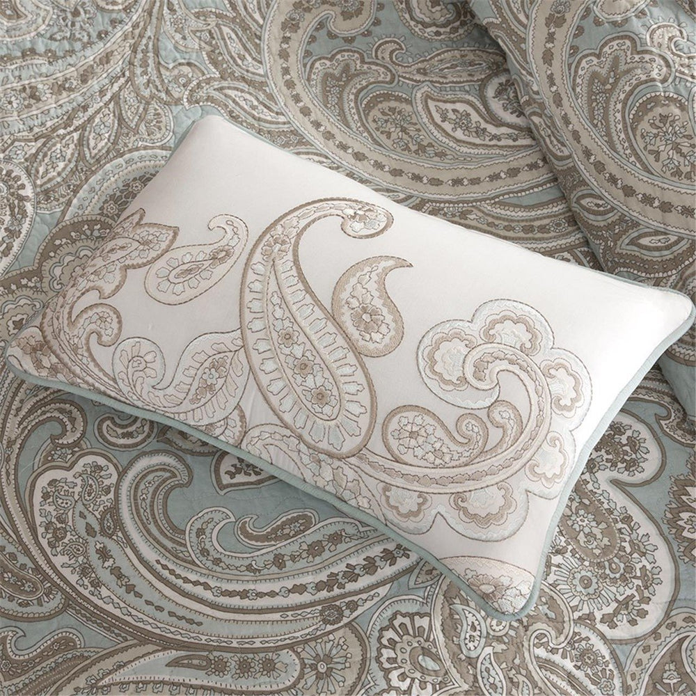 Gracie Mills Vicky 4-Piece Paisley Cotton Percale Quilt Set with Throw Pillow - GRACE-5989 Image 2