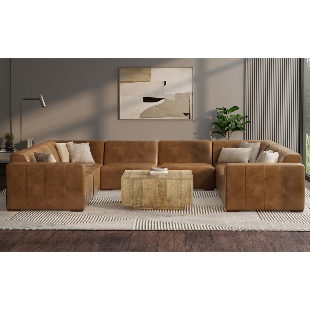 Rex U-Shaped Sectional in Genuine Leather Image 3