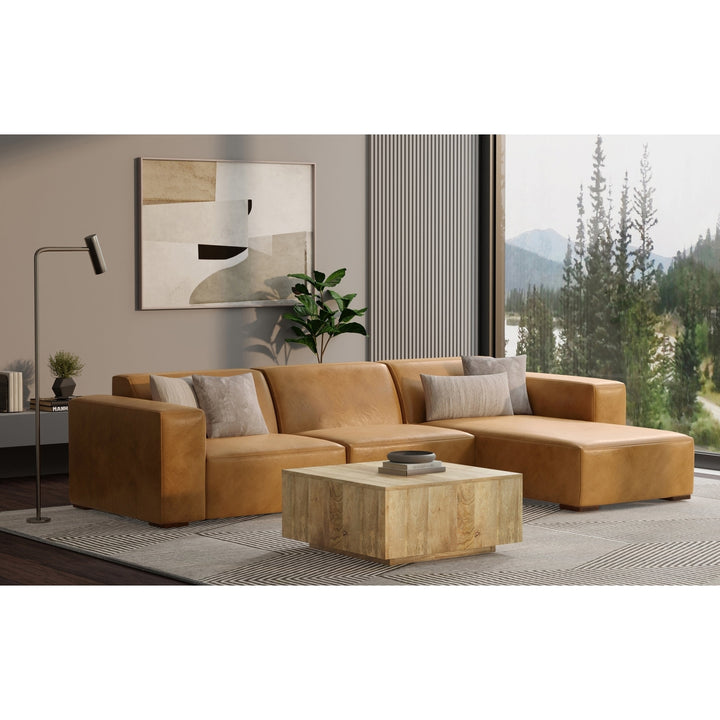 Rex 2 Seater Sofa and Right Chaise in Genuine Leather Image 4