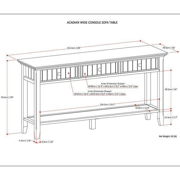 Acadian Wide Console Table Image 6