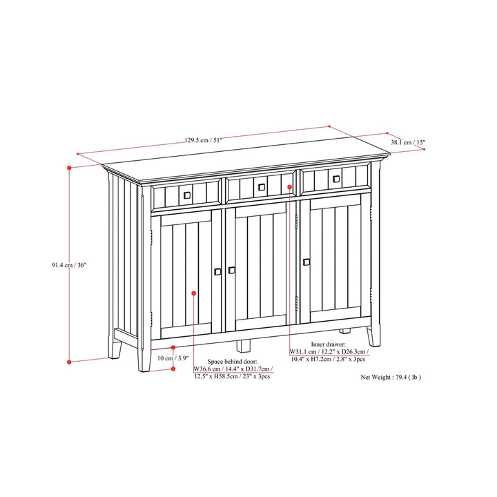 Acadian Wide Entryway Storage Cabinet Image 12