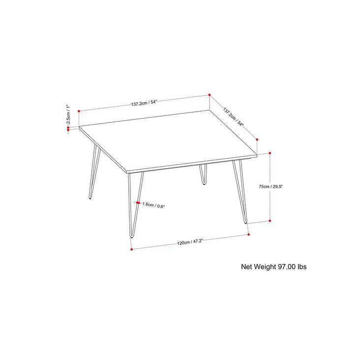 Hunter 54 inch Square Dining Table in Mango Image 9