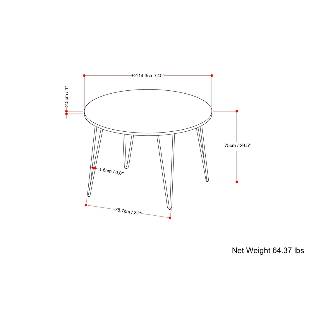 Hunter 45 Inch Round Dining Table in Mango Image 8