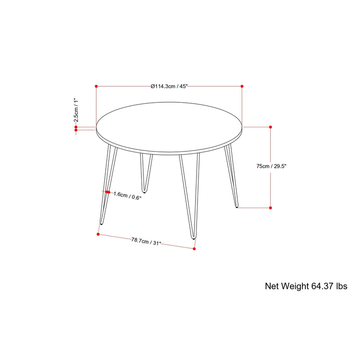 Hunter 45 Inch Round Dining Table in Mango Image 8