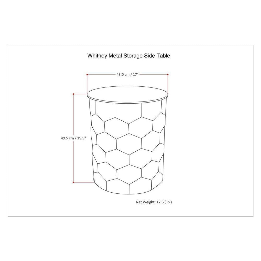 Whitney Metal Storage Side Table Image 10