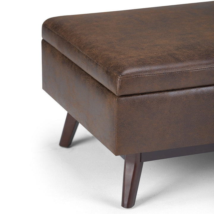 Owen Small Coffee Table Ottoman in Distressed Vegan Leather Image 11
