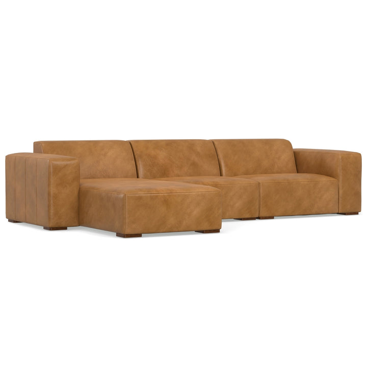 Rex 2 Seater Sofa and Left Chaise in Genuine Leather Image 4