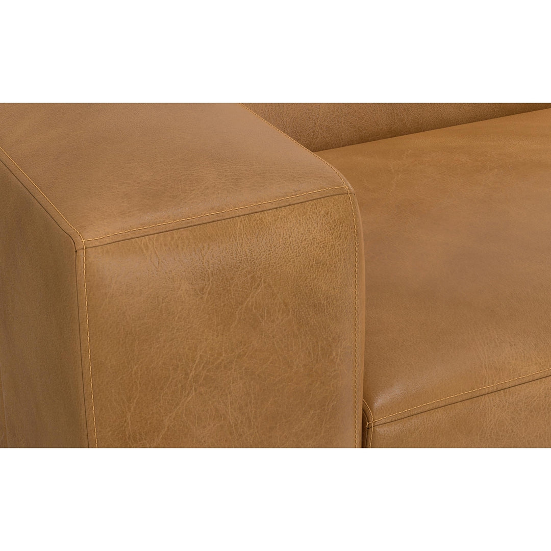 Rex 2 Seater Sofa and Ottoman in Genuine Leather Image 5