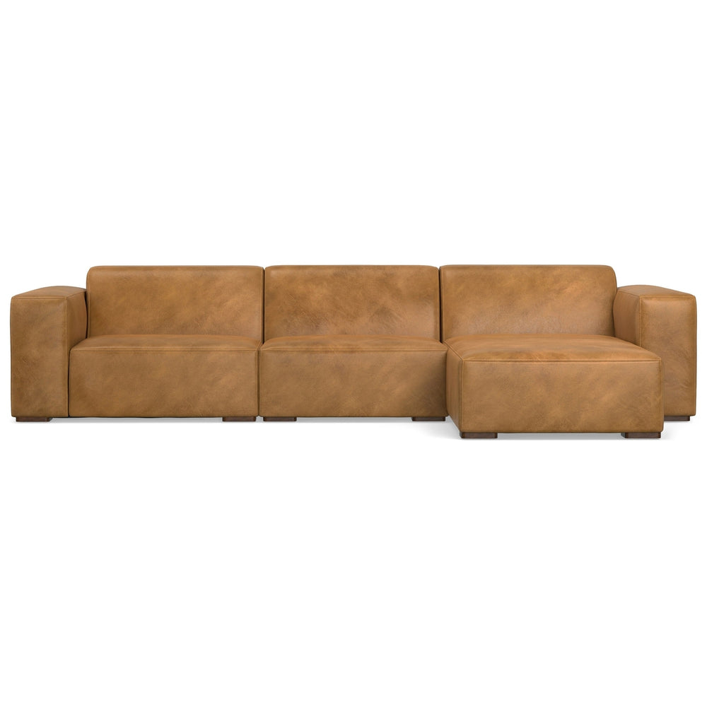 Rex 2 Seater Sofa and Right Chaise in Genuine Leather Image 2