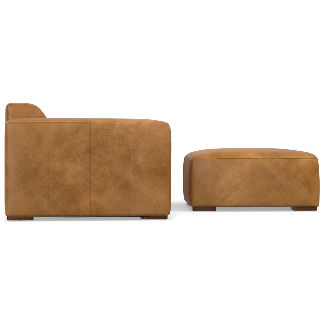 Rex 3 Seater Sofa and Ottoman in Genuine Leather Image 11